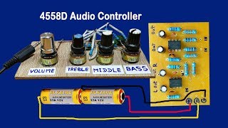 IC 4558D Audio Volume controller circuit  Bass Circuit 4558  Simplest Audio Amplifier Circuit [upl. by Cassaundra831]