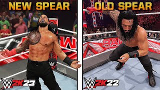 WWE 2K23 Vs WWE 2K22 Finishers Comparison [upl. by Bramwell]