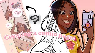 🌸creating a comic page using CLIP STUDIO PAINT ･ ｡ [upl. by Nivlam]