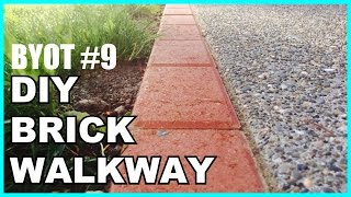 DIY BRICK WALKWAY  HOW TO INSTALL ACCENT PAVERS [upl. by Chor]