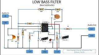 Schematic Low Bass Filter  Bass SubWoofer  IC 4558 [upl. by Acessej]