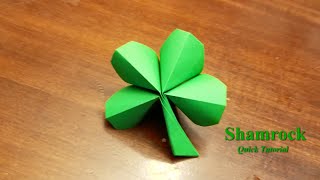 Origami 4 Leaf Clover How to make an origami four leaf clover  Quick tutorial [upl. by Atileda]