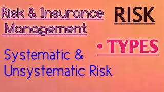 Classification of Risk  Systematic Risk  Unsystematic Risk [upl. by Eimmit]