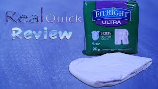 Real Quick Review Fit Right Ultra adultdiaper [upl. by Vogel500]