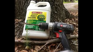 Tree DrillKill 1oz Undiluted Glyphosate [upl. by Nosnaj30]