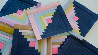 How To Make Small Log Cabin Blocks with Paper Piecing [upl. by Lletnom550]