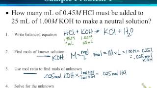 Solving AcidBase Titration Problems [upl. by Oslec297]