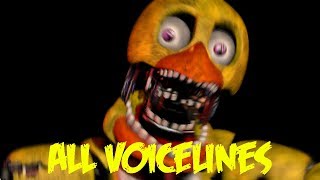 Withered Chica  All Voicelines with Subtitles  Ultimate Custom Night [upl. by Aicirpac]