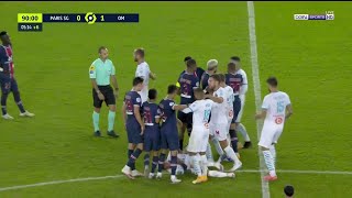 PSG vs Marseille Brawl 5 Red Cards [upl. by Raimund299]