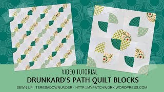 Video tutorial Drunkards path quilt block [upl. by Arakihc]