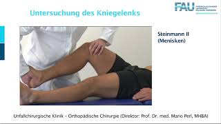 2 Kniegelenk UCH Ortho Untersuchung FAU [upl. by Mogerly851]