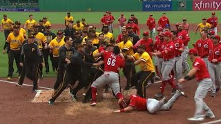 Yasiel Puig EJECTED after Reds and Pirates bench clearing BRAWL  Reds vs Pirates 4719 [upl. by Ani]