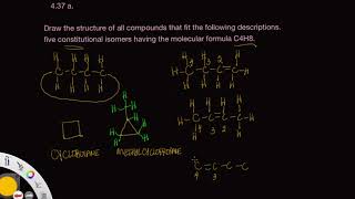 Draw C4H8 constitutional isomers Smith 437a [upl. by Rancell]