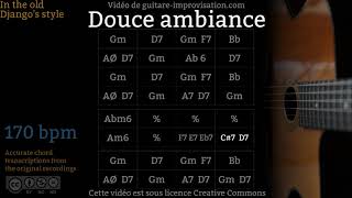 Douce ambiance 170 bpm  Gypsy jazz Backing track  Jazz manouche [upl. by Misaq]