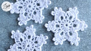 ❄️How to Crochet a Simple and Easy Snowflake [upl. by Eylsel]