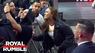 Ronda Rousey returns to ringside after Royal Rumble 2018 goes off the air Exclusive Jan 28 2018 [upl. by Brause927]