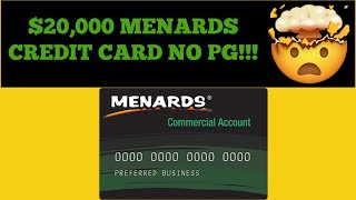 20000 Menards Commercial Credit Card Approval No PG [upl. by Schwing]