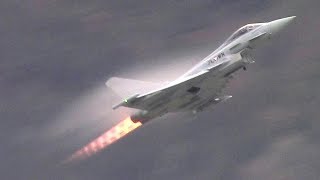 Austrian Air Force Eurofighter impressive takeoff from Innsbruck airport [upl. by Aicenert]