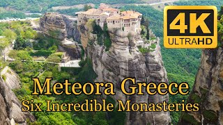 Meteora Greece Six Incredible Monasteries 70 min in 4K [upl. by Viradis942]