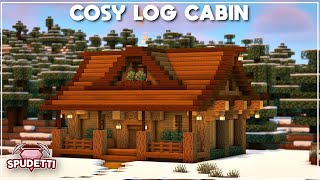 Minecraft How to Build a Cosy Log Cabin Easy Tutorial 2020 [upl. by Nemad]