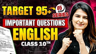 MP Board Class 10th English Important Questions 2025  5 AM Series  MP Board Wallah Class 10 [upl. by Er]