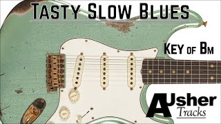 Tasty Slow Blues in B minor  Guitar Backing Track [upl. by Rednasxela]