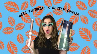 Hair Tutorial amp Review CONAIR DOUBLE CERAMIC 1 INCH Beachy waves [upl. by Joachim]