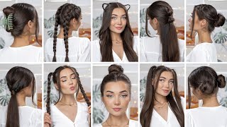 10 EASY HEATLESS BACK TO SCHOOL HAIRSTYLES [upl. by Nywnorb]