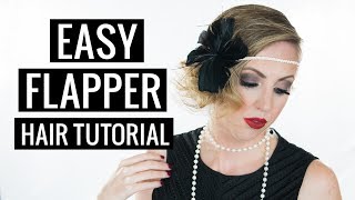 EASY Halloween Hair Tutorial 1920s Flapper [upl. by Ferrell]