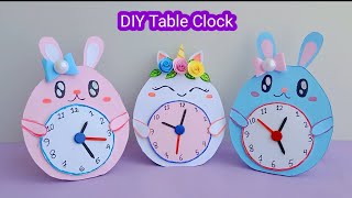 how to make paper table clock  School project  DIY table clock  origami craft  paper craft [upl. by Cleopatra643]