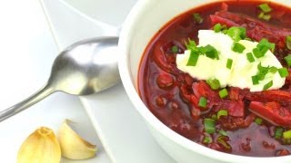 Vegetarian Borscht Борщ  Authentic Russian Beet Soup Recipe [upl. by Cinamod]