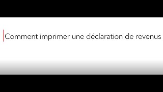 Impression de vos déclarations de revenus dans TurboImpôt [upl. by Agretha]