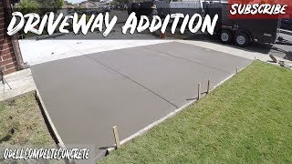 How to Pour a Concrete Driveway Addition DIY [upl. by Lynea]