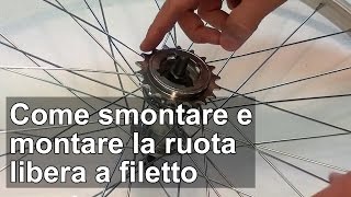 Come montare e smontare la ruota libera 1 velocità a filetto della bici TUTORIAL [upl. by Ford]