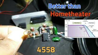 POWERFUL low pass filter with 4558  only bass  4558 ic bass circuit  stk4141  tda2030  Hindi [upl. by Ayaet]