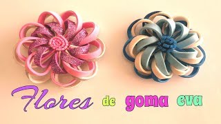 Cómo hacer FLORES con TIRAS de GOMA EVAFOAMY [upl. by Milore]