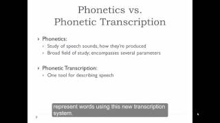 Phonology and Phonetic Transcription Part 1 Introduction [upl. by Lenaj]