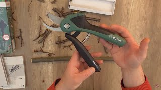 Unboxing BOSCH Cordless secateurs EasyPrune with Integrated 3 6 V Battery  Bob The Tool Man [upl. by Leahcimaj]