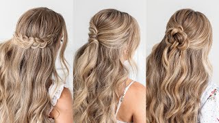 3 FALL HALF UPDOS 🍂 EASY HAIRSTYLES  Missy Sue [upl. by Quintin]