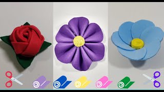 hacer flores en foamy  goma eva FACIL Y RAPIDO  ideas FACILES para hacer flores con foami [upl. by Tiebout194]