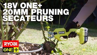 RYOBI 18V ONE 20mm Pruning Secateurs R18SEC in action [upl. by Flatto]