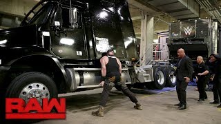 Braun Strowman demolishes a TV production truck Raw Jan 15 2018 [upl. by Eelek]