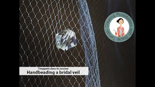 How to Hand Bead a Swarovski Crystal Bridal Veil [upl. by Cressy]