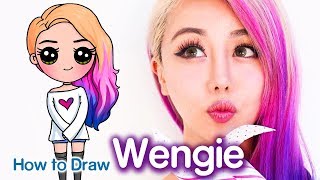 How to Draw Wengie Easy Chibi  Famous Youtuber [upl. by Alena]