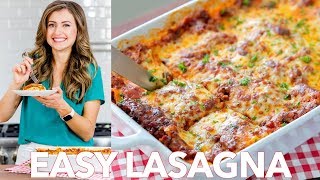 Beef Lasagna Recipe  Easy Dinner   Natashas Kitchen [upl. by Oam]