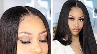 TRULY BEGINNER 5MIN LACE WIG INSTALL no glue [upl. by Rovaert]