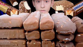 ASMR Chocolate Candy Ice Cream Snickers Twix Crunch Bar Dove Klondike Heath [upl. by Kaplan]