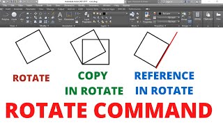 HOW TO USE ROTATE COMMAND IN AUTOCAD [upl. by Enram]