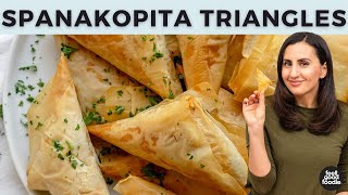 Easy Spanakopita  Traditional Feta amp Spinach Appetizer [upl. by Suoivart]