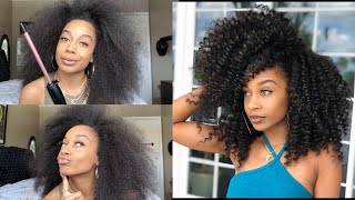 Worlds Smallest Curl Wand on Natural Hair [upl. by Fitz]